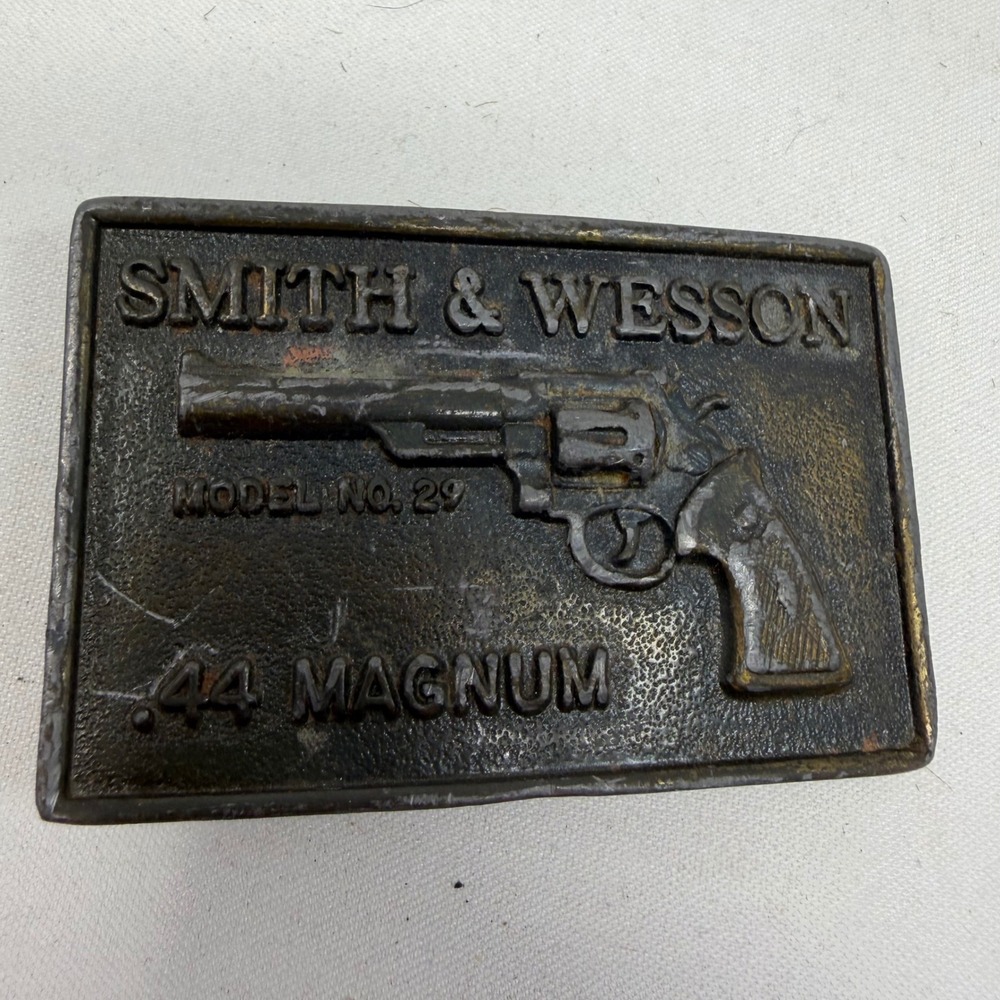 Vintage Smith & Wesson‎ Model No 29 .44 Magnum Brass Belt Buckle Revolver Gun
